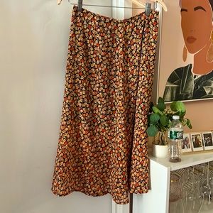Floral print midi skirt
